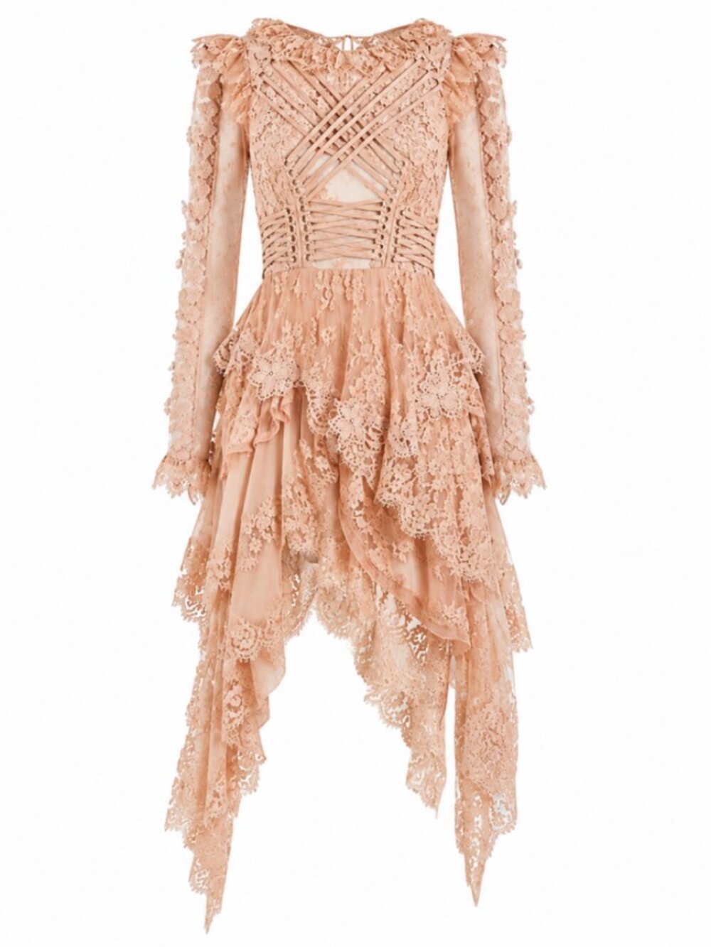 ZIMMERMANN Runway Bowerbird Romance Cotton-blend Dress In Dove Size S NEW - Picture 14 of 16